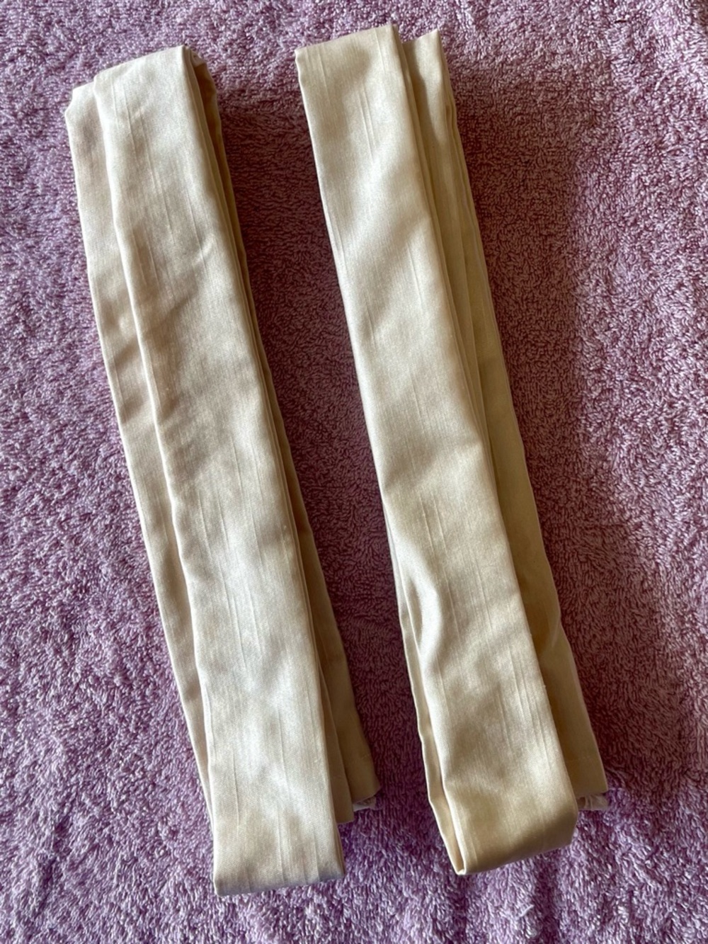 Beige Light Chain Silk Covers - Pair